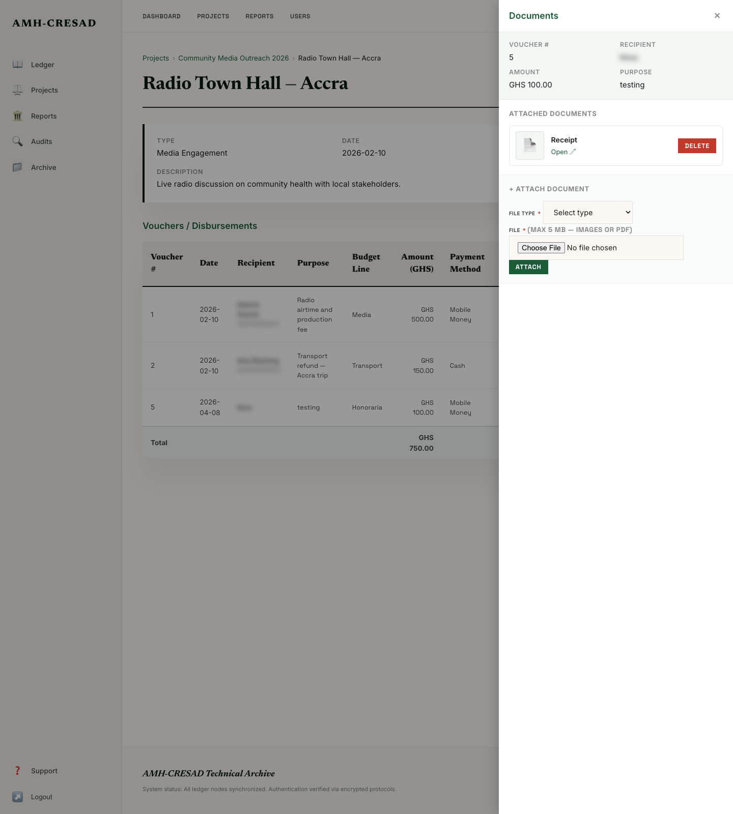 Delete Document Button